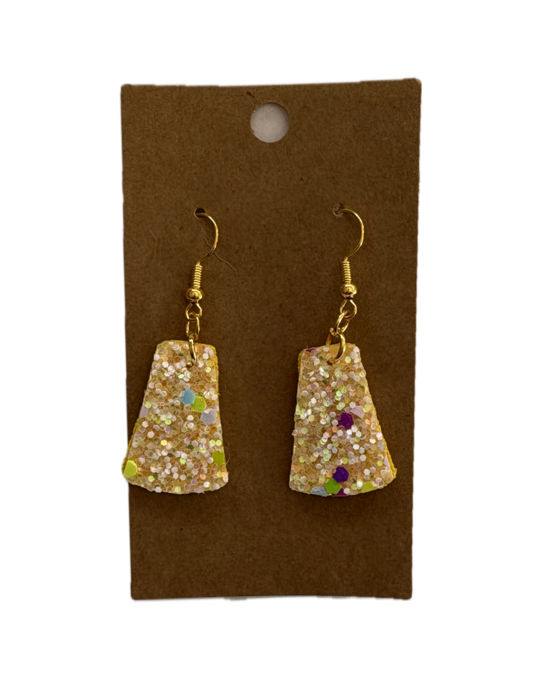 Yellow Bell Faux Leather Earrings