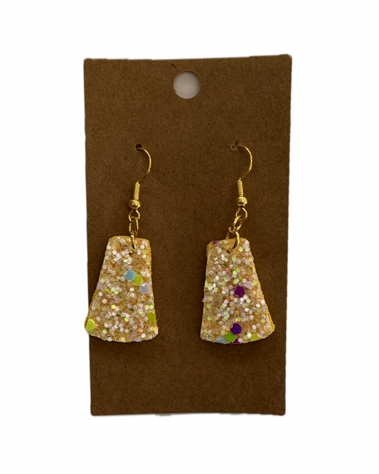 Yellow Bell Faux Leather Earrings