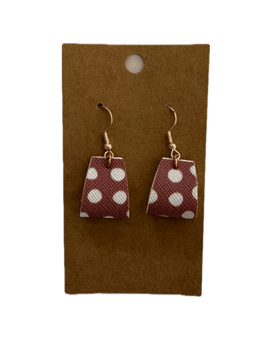 Polka Dot Looped Faux Leather Earrings