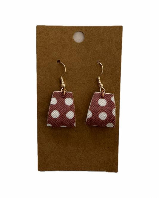 Polka Dot Looped Faux Leather Earrings