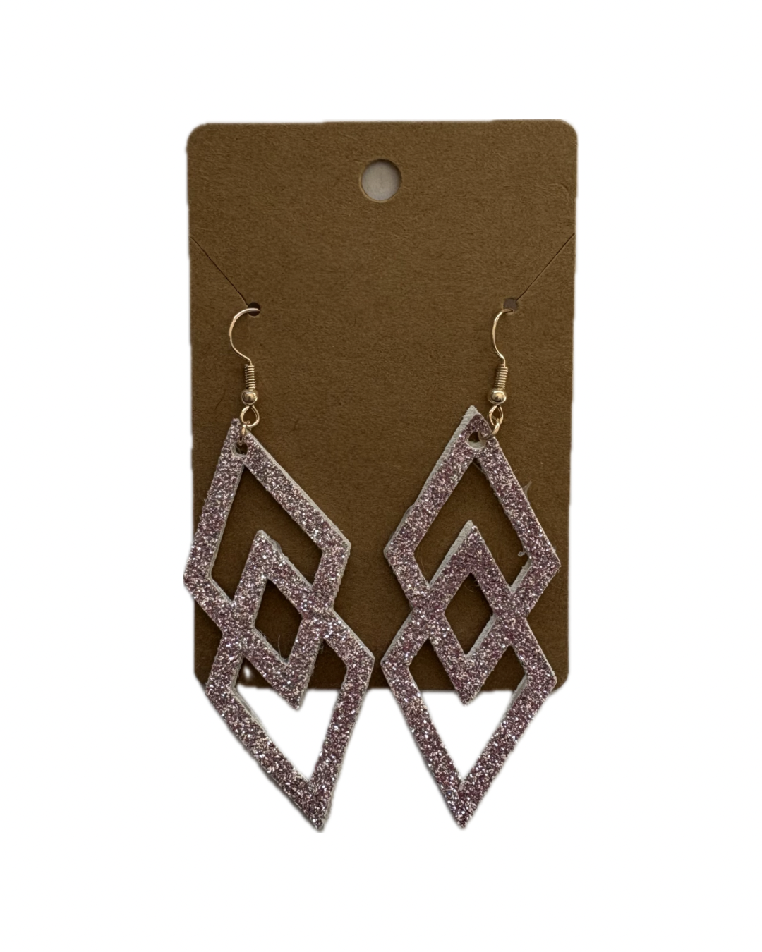 Purple Geometric Faux Leather Earrings