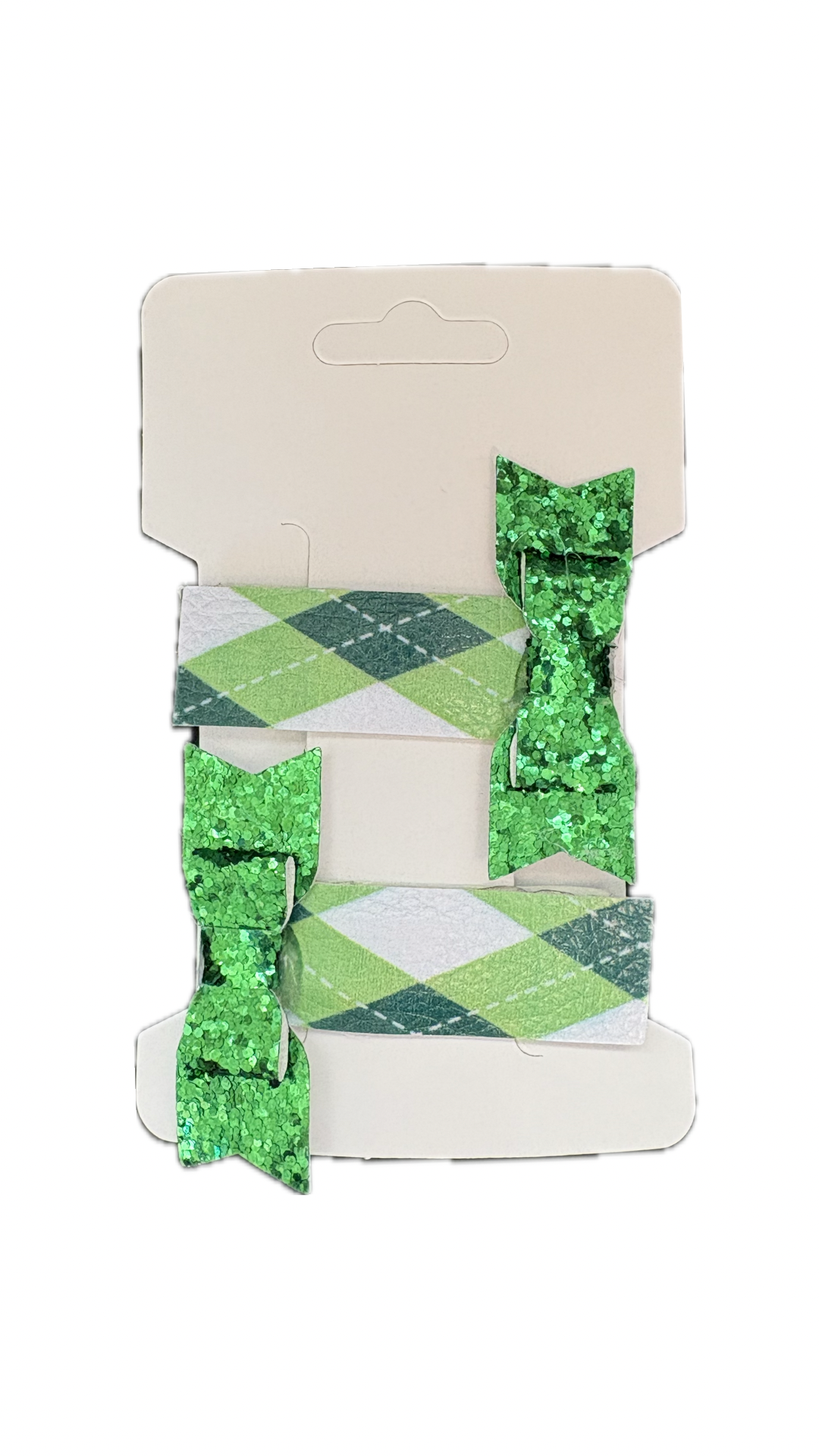 St. Patty’s Plaid Faux Leather Snap Clip Duo
