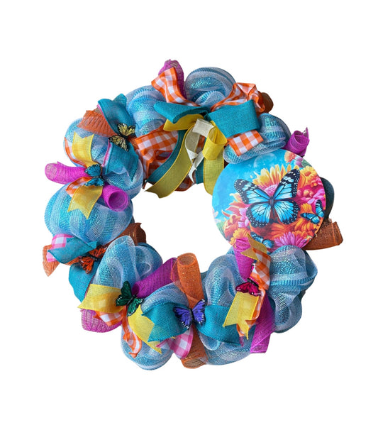 Butterfly Poly Mesh Wreath
