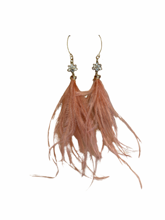 Rose Blush Feather Earrings
