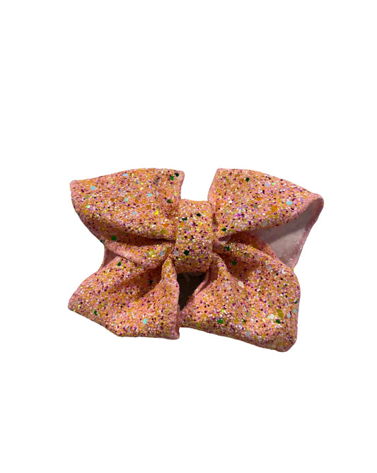 Pink Confetti Twist Boutique Ribbon Bow|Headband