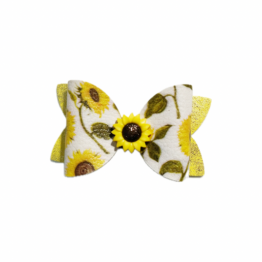 Sunflower Days Faux Leather Bow|Headband