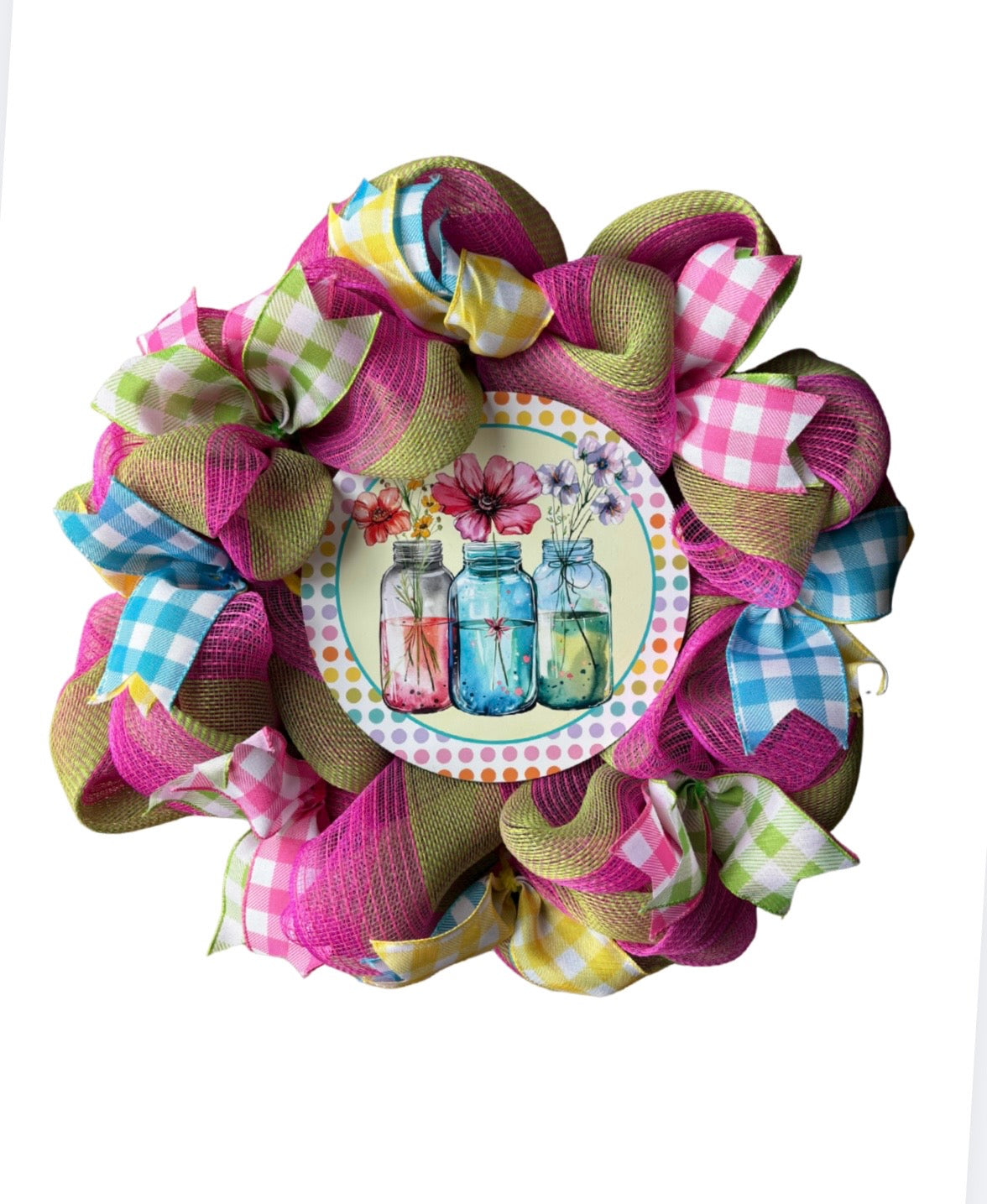 Wild Flowers Poly Mesh Wreath