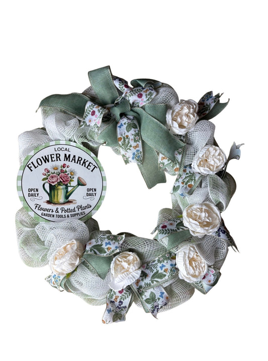 Flowers Market Poly Mesh Wreath