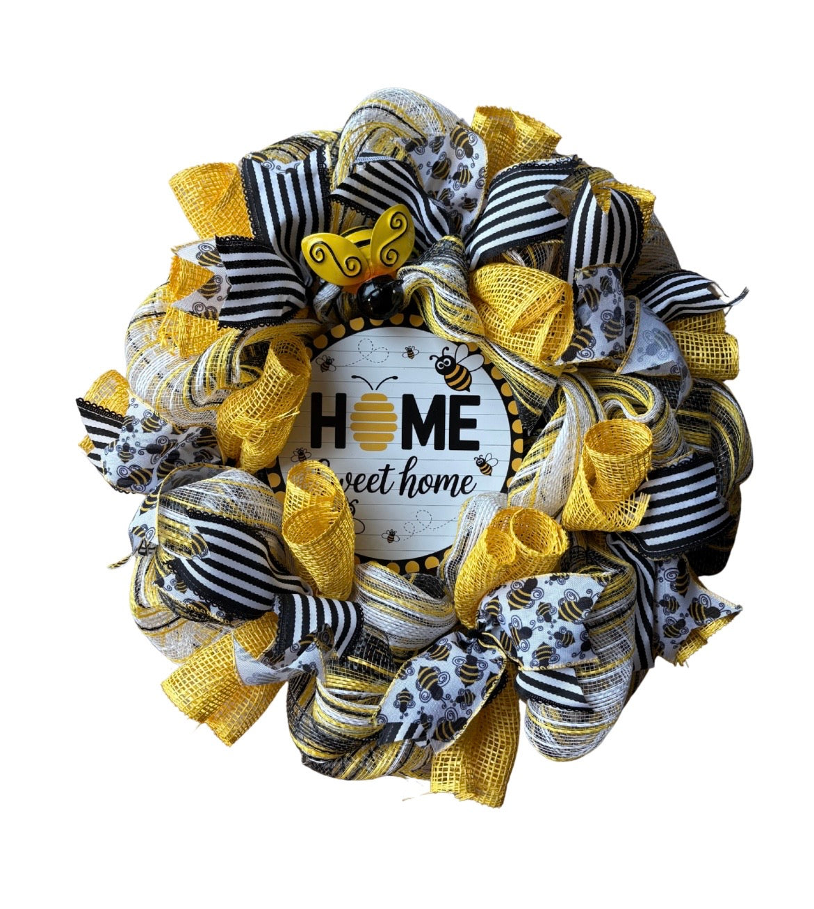 Home Sweet Home Poly Mesh Wreath
