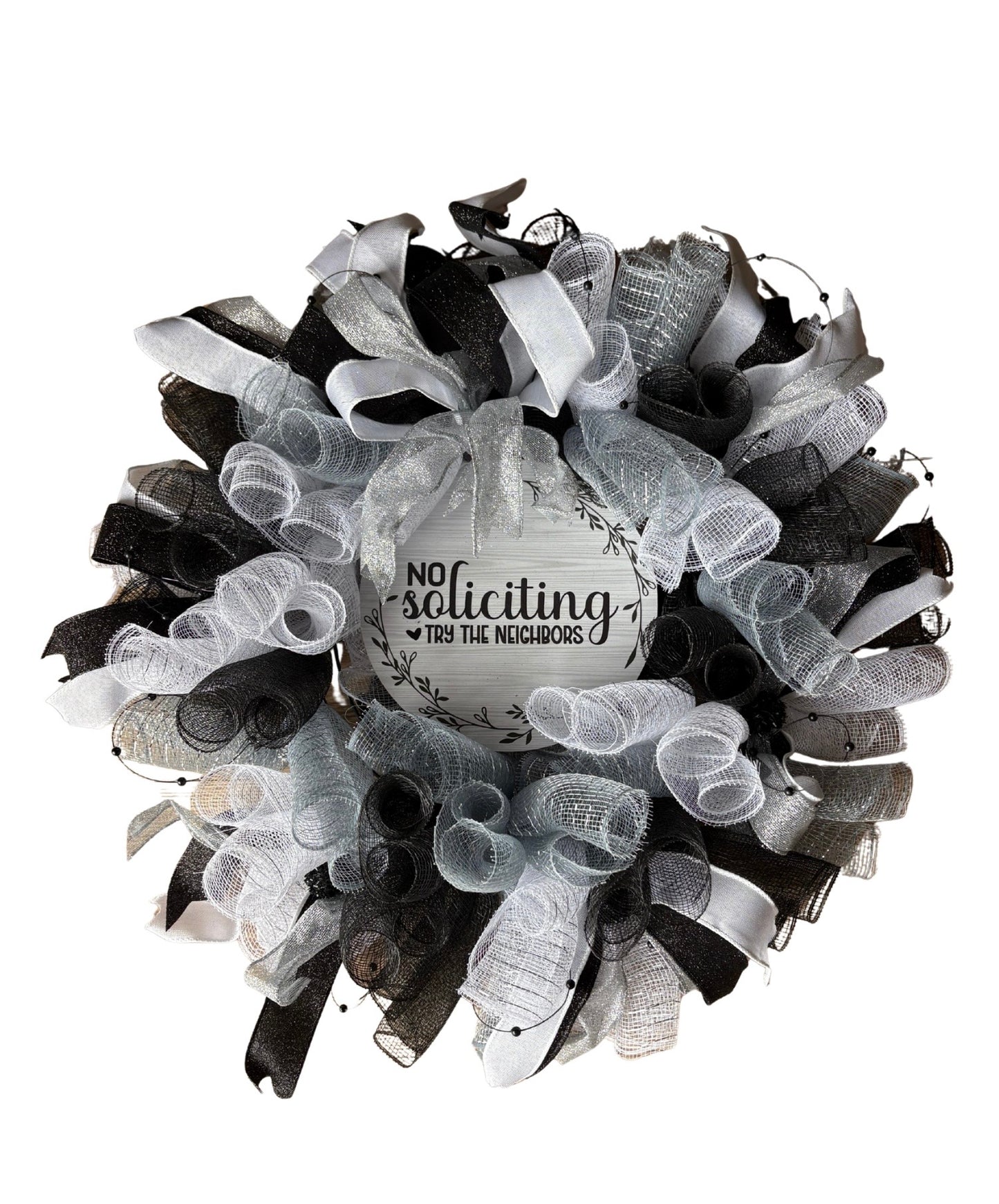 No Soliciting Poly Mesh Wreaths