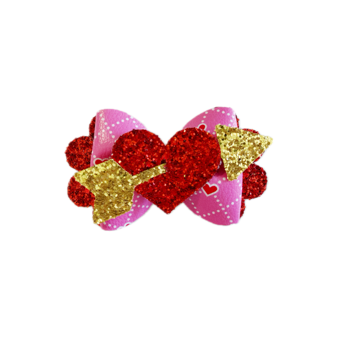 Love Struck Faux Leather Chunky Glitter Bow|Headband