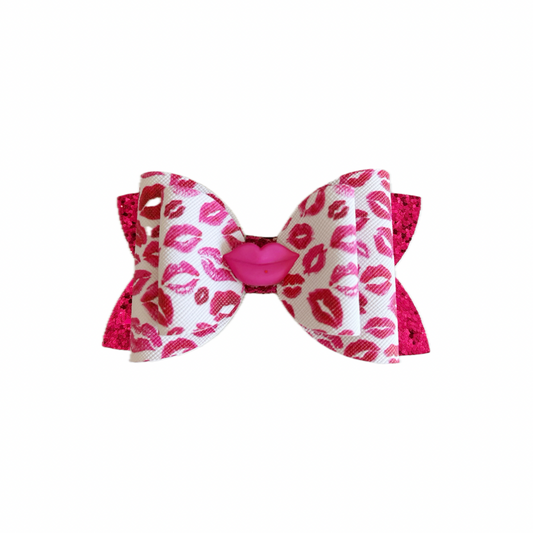 Kisses Faux Leather Double Stack Bow|Headband