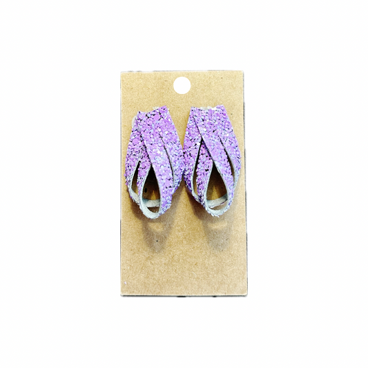 Purple Twirl Faux Leather Earrings