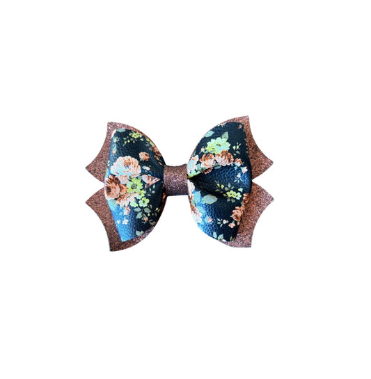 Fall Meadows Faux Leather Double Stack Bow