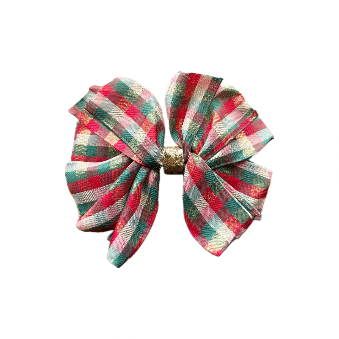 Christmas Plaid Ribbon Bow