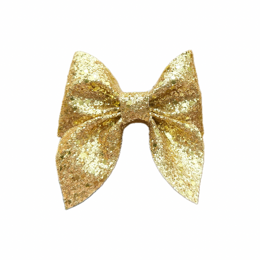 Gold Rush Faux Leather Chunky Glitter Sailor Bow|Headband