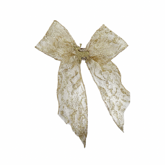 Gold Reindeer Ribbon Bow