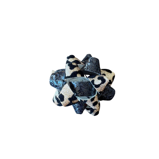 Cheetah Print Faux Leather Present Bow