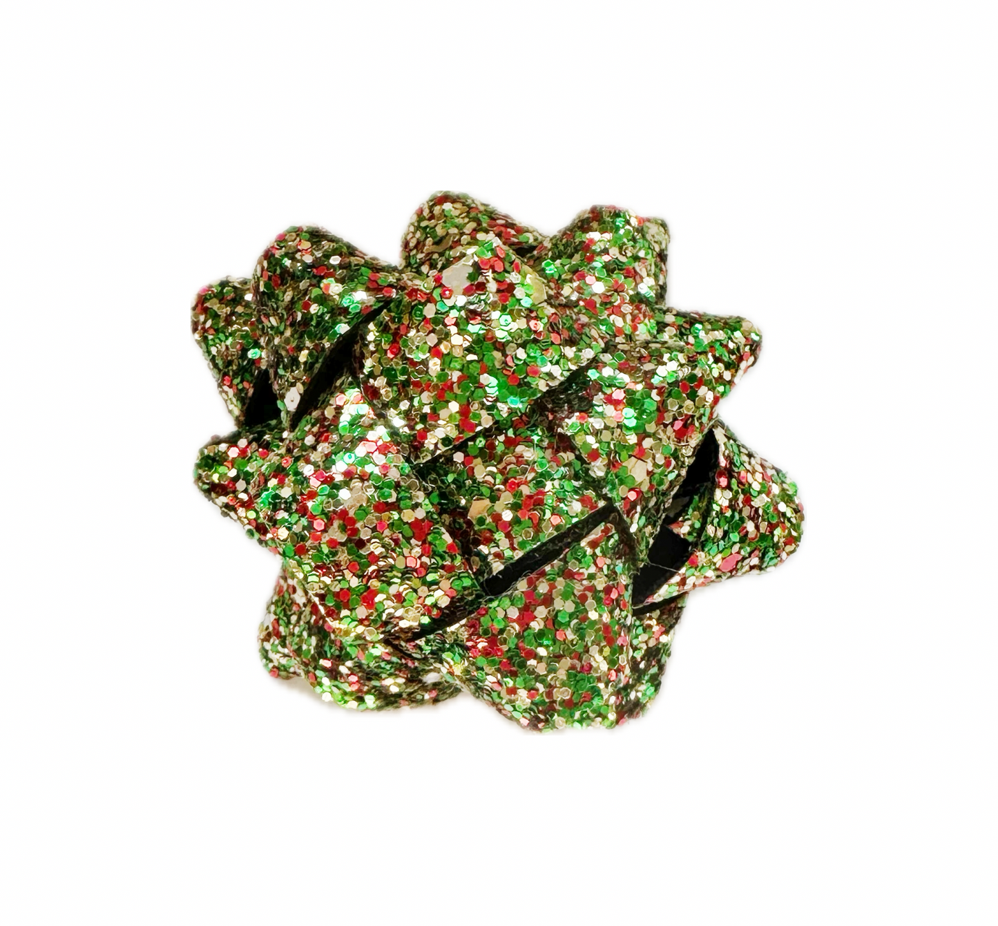 Christmas Present Faux Leather Chunky Glitter Bow|Headband