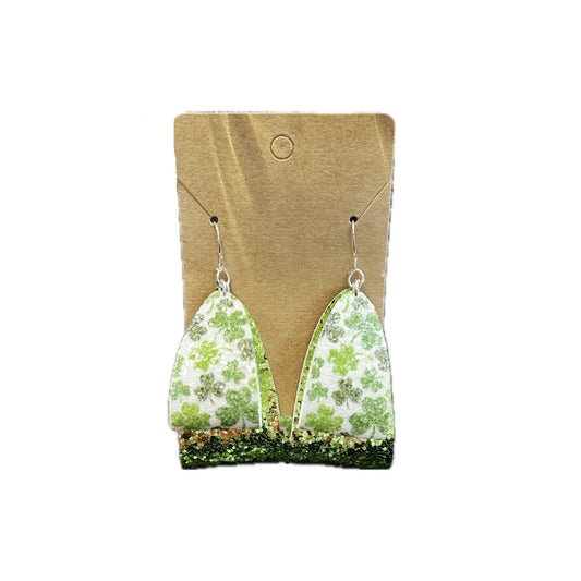 So Lucky Double Hoop Faux Leather Earrings