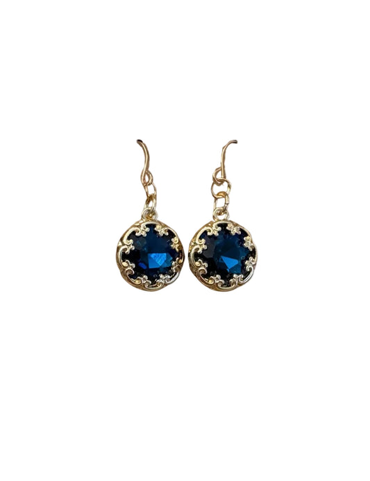 Gold & Blue Earrings