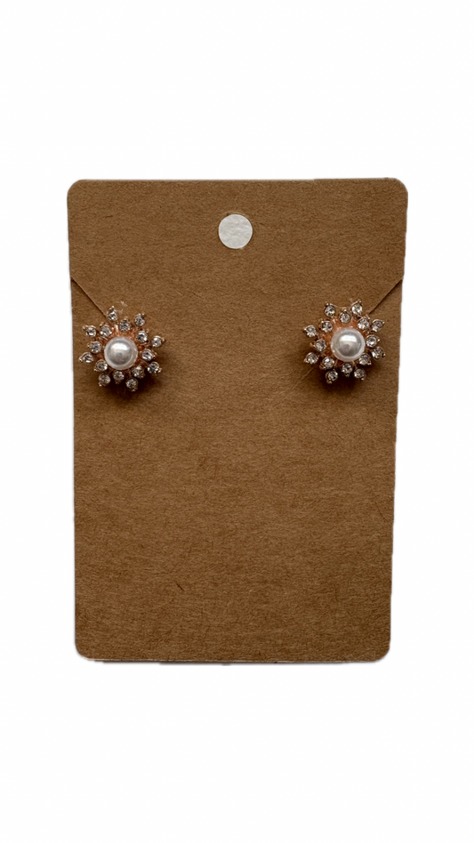 Rose Gold Flower Stud Earrings